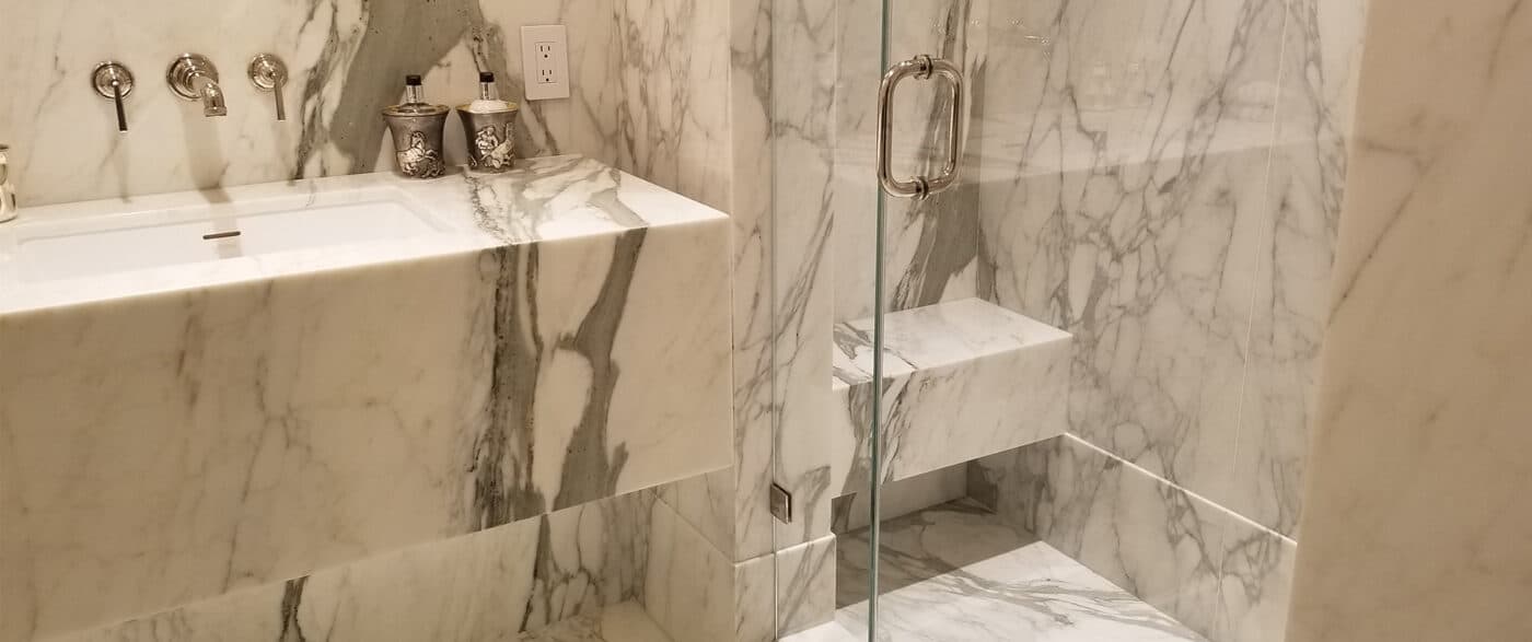Beautiful Marble Tiles cut from large format marble slabs!