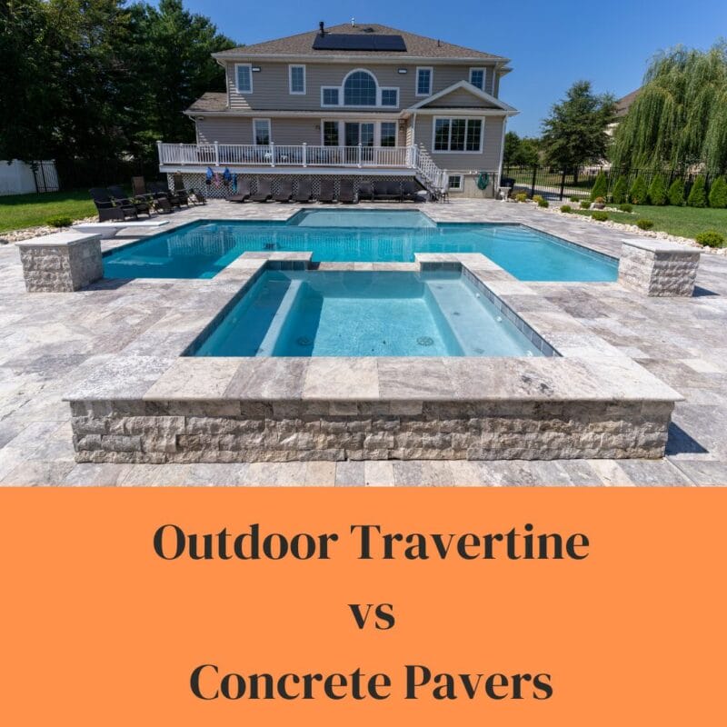 travertine vs concrete pavers blog poster